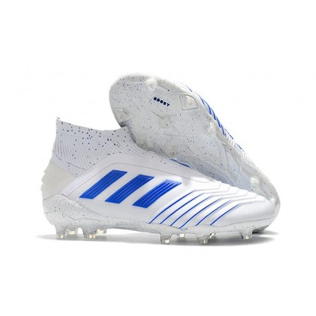 blue and white adidas predator