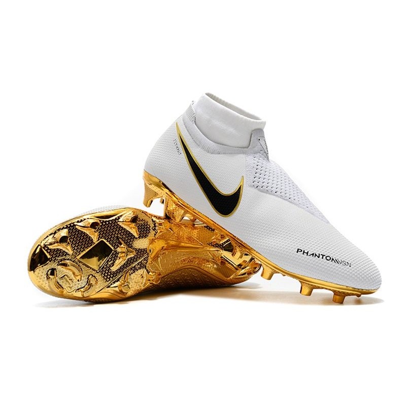 nike phantom vision cleats white and gold