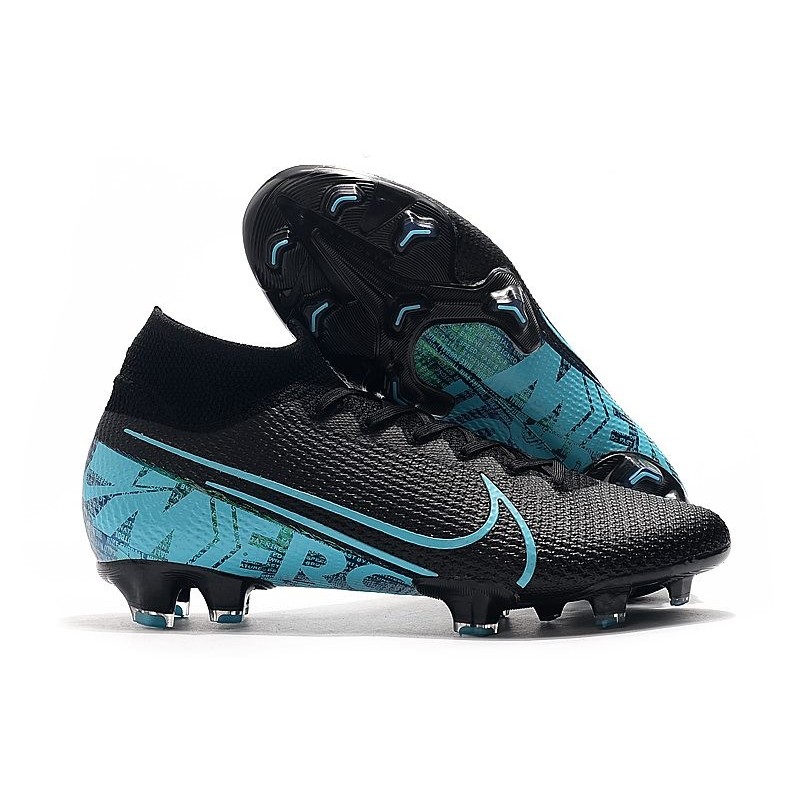 black and blue nike soccer cleats