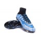 New Top Nike Mercurial Superfly Iv FG Cleat White Blue Black