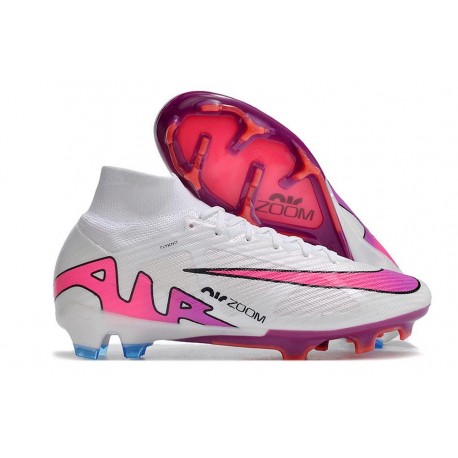 Nike Zoom Mercurial Superfly 9 Elite FG White Pink Blue