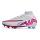 Nike Zoom Mercurial Superfly 9 Elite FG White Pink Blue