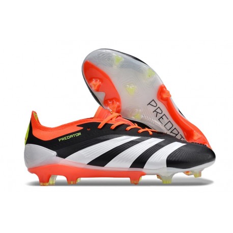 adidas Predator Low Elite FG Solar Energy - Core Black White Solar Red