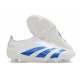 adidas Predator Elite Laceless FG Cleats White Blue