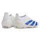 adidas Predator Elite Laceless FG Cleats White Blue