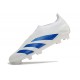 adidas Predator Elite Laceless FG Cleats White Blue