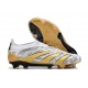 adidas Predator Elite Laceless FG Cleats White Grey Gold