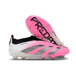 adidas Predator Elite Laceless FG Cleats Pink White Black