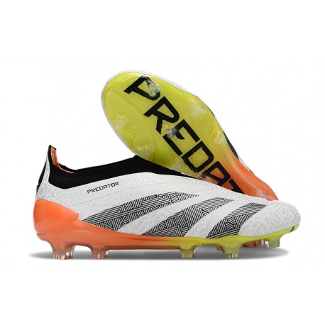 adidas Predator Elite Laceless FG Cleats White Black Orange