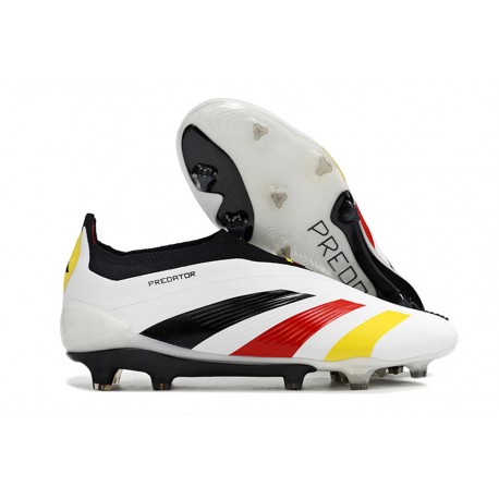 adidas Predator Elite Laceless FG Cleats White Black Red Yellow