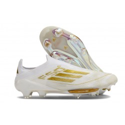 New adidas F50+ Laceless FG Ftwr White Gold Met