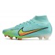 Ronaldo Nike Mercurial Superfly Vi Elite CR7 FG Soccer Cleats - White Blue Gold