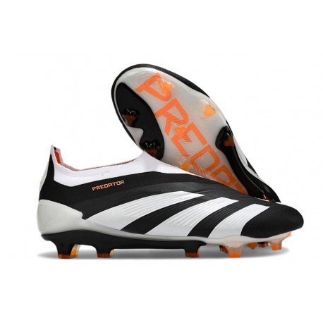 adidas Predator Elite Laceless FG Cleats Black White Orange