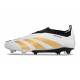 adidas Predator Elite Laceless FG Cleats Ftwr White Gold Met