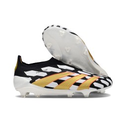 adidas Predator Elite Laceless FG Cleats Black White Gold