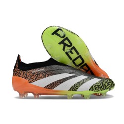 adidas Predator Elite Laceless FG Cleats Black White Orange Green