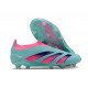 adidas Predator Elite Laceless FG Cleats Cyan Pink