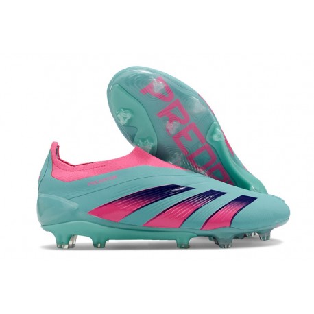 adidas Predator Elite Laceless FG Cleats Cyan Pink