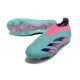 adidas Predator Elite Laceless FG Cleats Cyan Pink