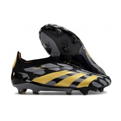 adidas Predator Elite Laceless FG Cleats Black Gold