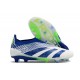 adidas Predator Elite Laceless FG Cleats White Blue Green