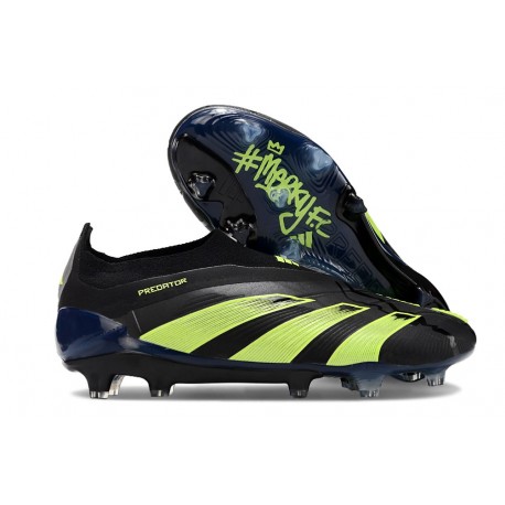 adidas Predator Elite Laceless FG Cleats Black Green