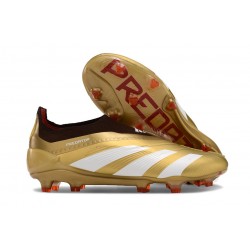 adidas Predator Elite Laceless FG Cleats Gold White Red