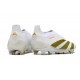 adidas Predator Elite Laceless FG Cleats Ftwr White Gold Met