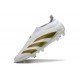 adidas Predator Elite Laceless FG Cleats Ftwr White Gold Met