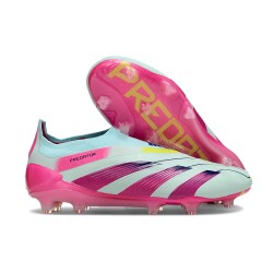 adidas Predator Elite Laceless FG Cleats Almost Blue Lucid Pink