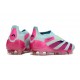 adidas Predator Elite Laceless FG Cleats Almost Blue Lucid Pink