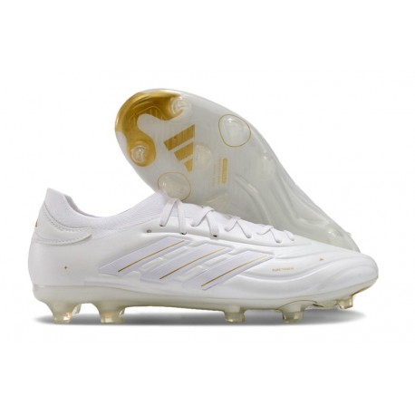 adidas Copa Pure 2 Elite+ FG Cleats Leather Ftwr White Gold Met