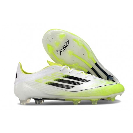 adidas F50 Elite FG Firm Ground White Black Volt