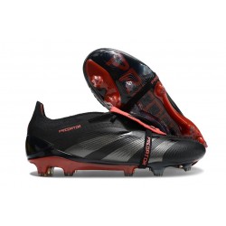 adidas Predator Elite Fold-over Tongue FG Core Black Grey Four Lucid Red