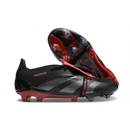 adidas Predator Elite Fold-over Tongue FG Core Black Grey Four Lucid Red