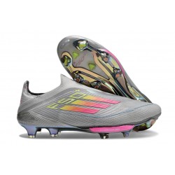 New adidas F50+ Laceless FG Grey Pink Yellow