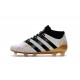 Men News adidas ACE 16.1 Primeknit FG/AG Football Cleats White Gold Black