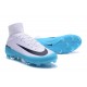 New Nike Mercurial Superfly 5 FG Firm Ground Soccer Cleats - White Blue Black