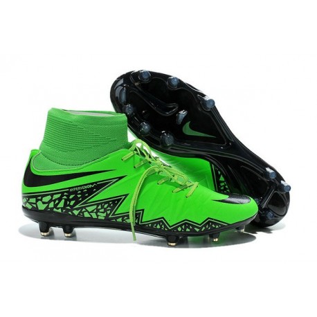 New 2015 Soccer Cleats Nike Hypervenom Phantom II FG ACC Green Black